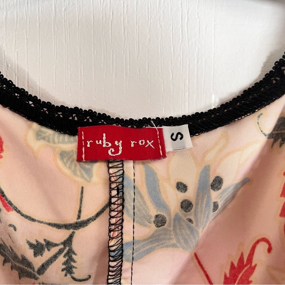 Ruby Rox Black and Pink floral Sleeveless Sundress juniors S - Picture 3 of 3